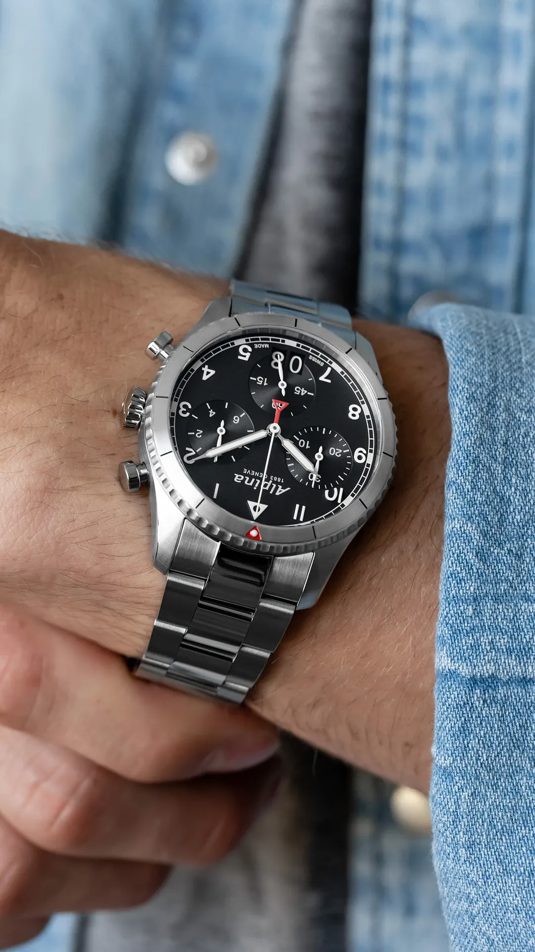 Pilot Chronograph Big Date Watch AL-372BW4S26B | Alpina Watches US